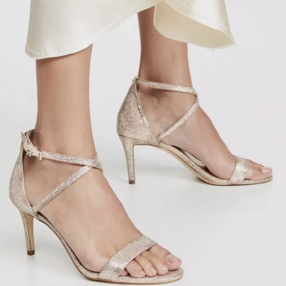 Michael Michael Kors Ava Mid Sandal Glitter Mesh - Picture 1 of 7